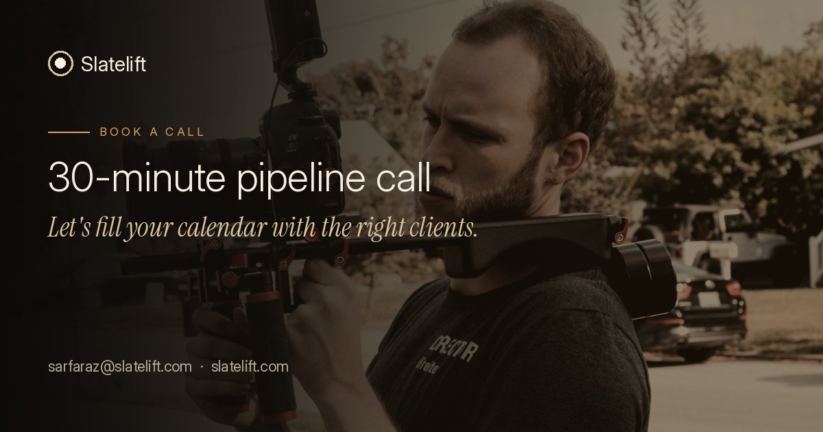 Slatelift booking calendar: 30-minute pipeline call